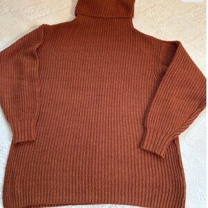 oversized Free people rust cotton turtleneck sweater